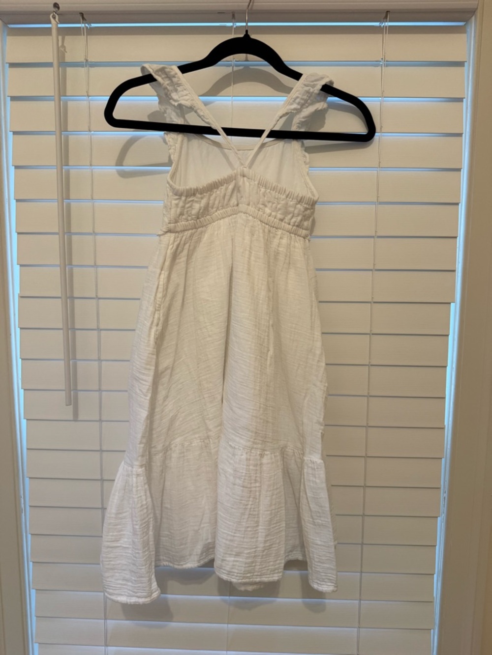 Girls sleeveless long white summer dress